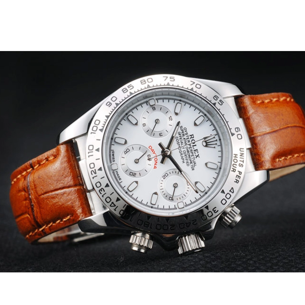 Good Copy Rolex Watches Case Dial Steel Leather Daytona Tachymeter Brown Lady White Rolex Strap Stainless 0713